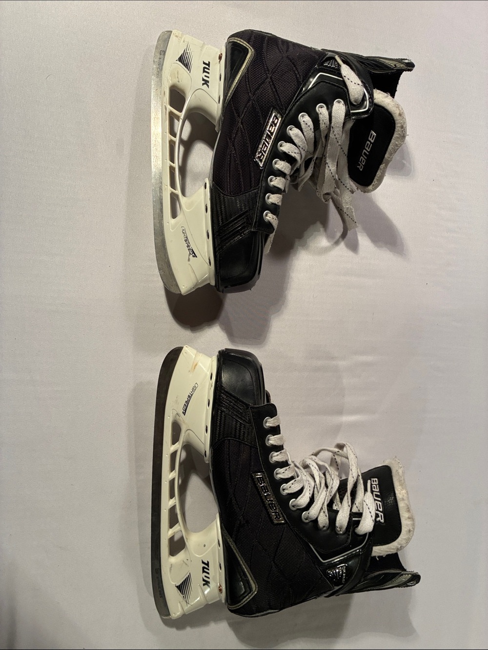 Bauer Kids Black and White Ice Hockey Skates